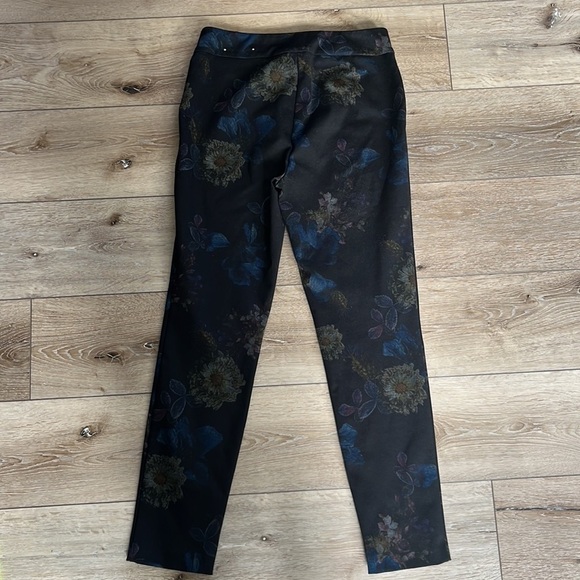 Soft Surroundings Black Floral Ponte Knit Pull On Pants - Picture 7 of 12